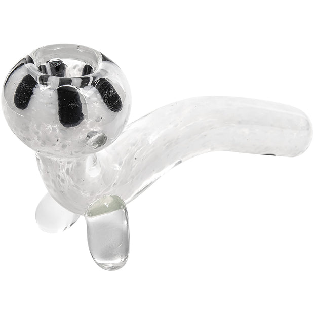 LA Pipes White Fritted Sherlock with Black 'Daisy' Fritted Bowl - Headshop.com