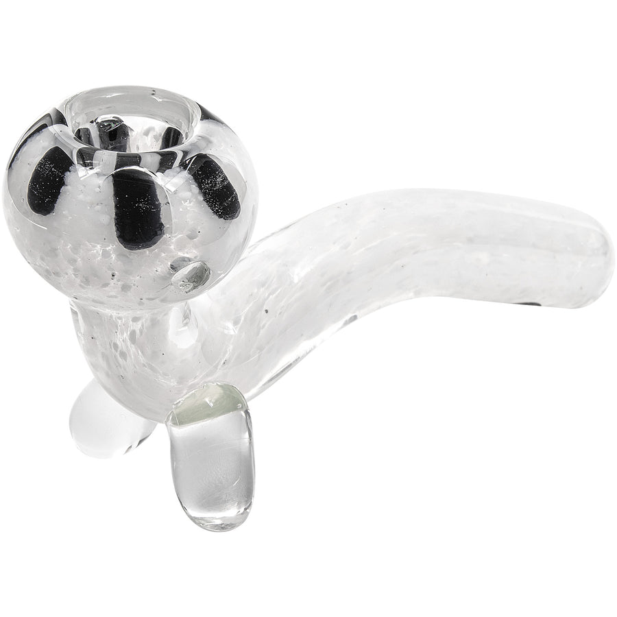 LA Pipes White Fritted Sherlock with Black 'Daisy' Fritted Bowl - Headshop.com
