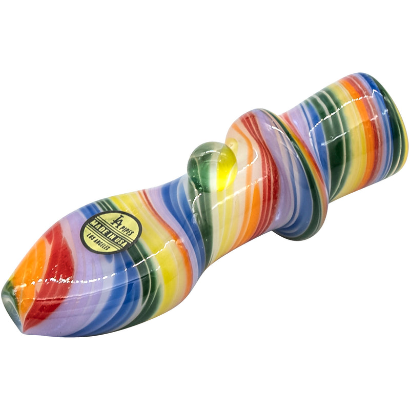 LA Pipes "Rainbow Tornado" Chillum Pipe - Headshop.com