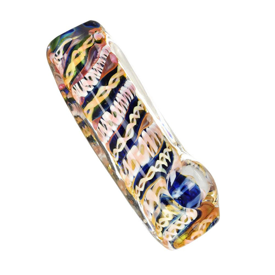 Squared Glass Spoon Pipe | Blue Cloud Twist - Headshop.com