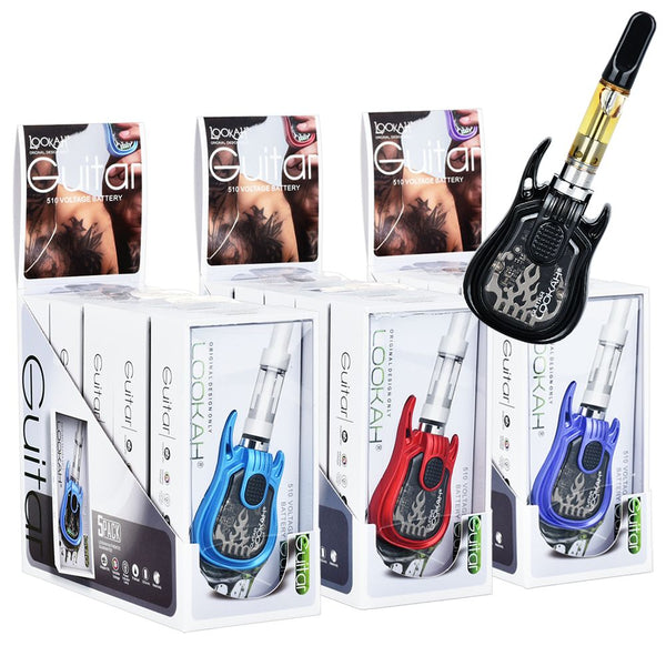 Lookah Guitar Variable Voltage 510 Vape Battery | 350mAh | 5ct Display Lookah Guitar Variable Voltage 510 Vape Battery | 350mAh | 5ct Display