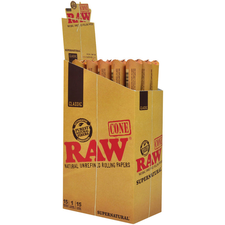 Raw Classic 12" Supernatural Cones - 15pk Display - Headshop.com