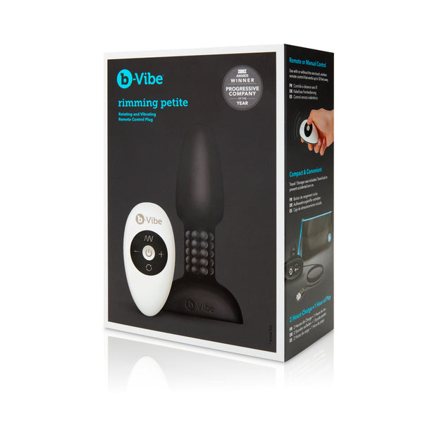 b-Vibe Rimming Petite Rotating and Vibrating Remote Control Plug Black - Headshop.com