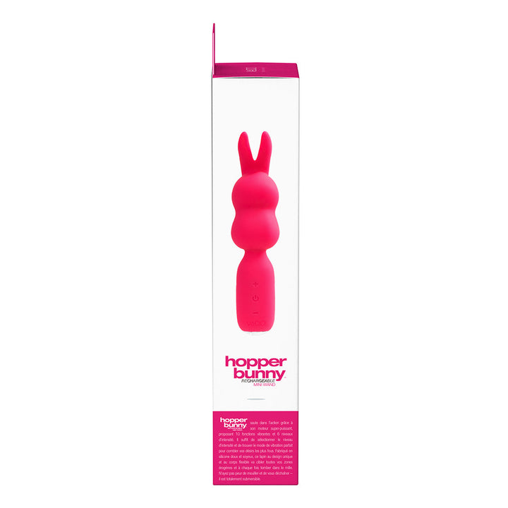VeDO Hopper Bunny Rechargeable Silicone Mini Wand Vibrator Pink - Headshop.com