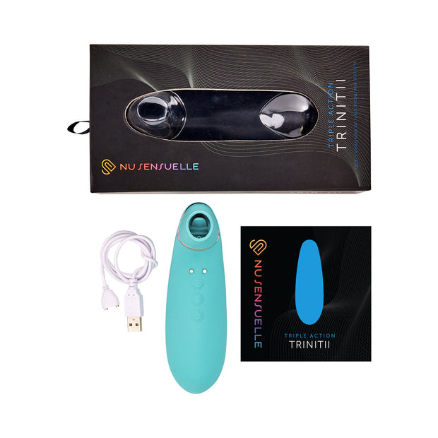 Nu Sensuelle Trinitii 3-in-1 Suction Tongue Vibe Electric Blue - Headshop.com