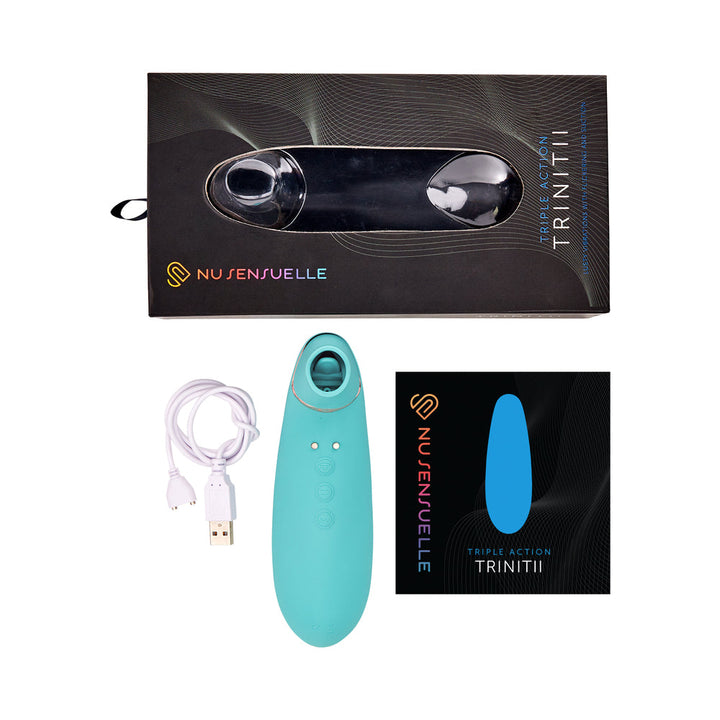 Nu Sensuelle Trinitii 3-in-1 Suction Tongue Vibe Electric Blue - Headshop.com