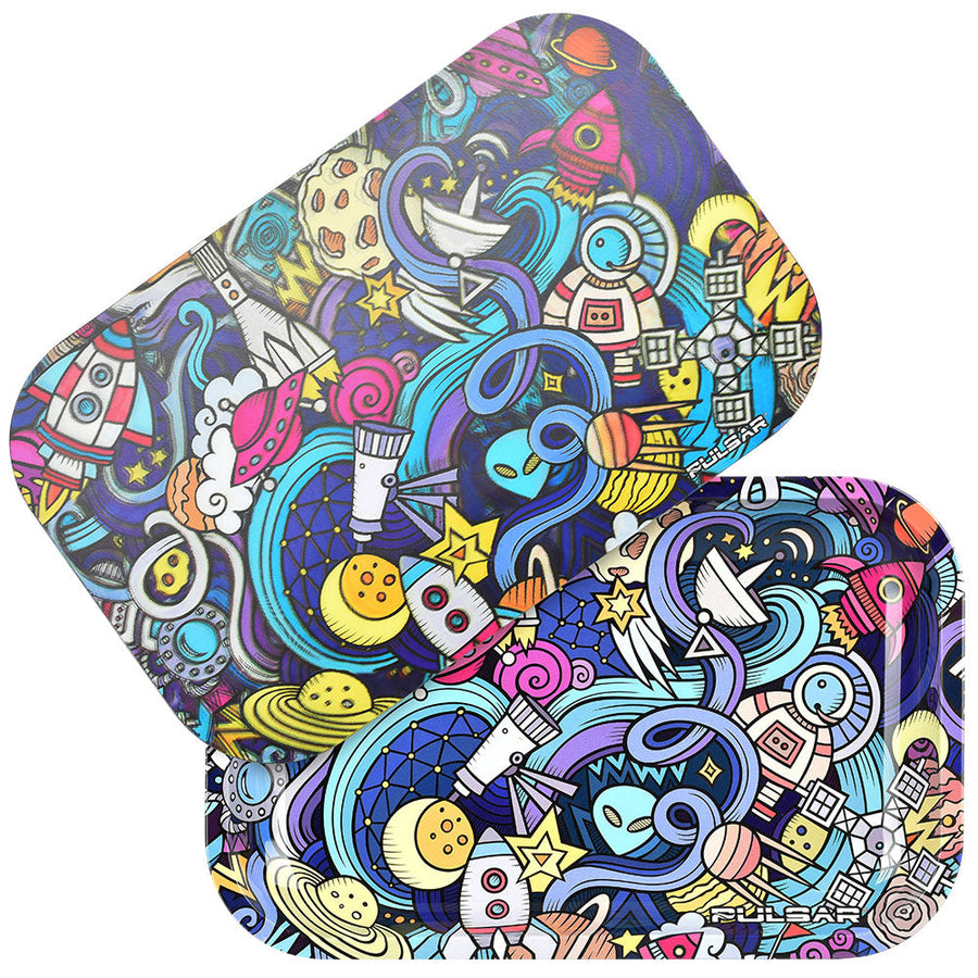 Pulsar Metal Rolling Tray w/ 3D Lid  - 11"x7"/Space Junk - Headshop.com