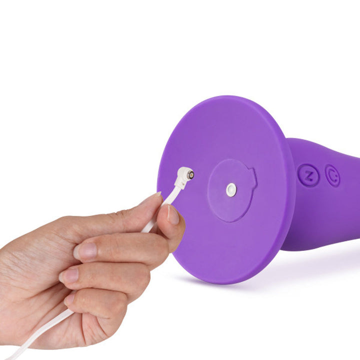 Impressions Ibiza Rechargeable Silicone 7.75 in. Vibrating Dildo with Suction Cup Plum - Headshop.com
