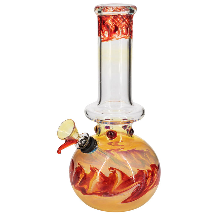 LA Pipes "Time Traveler" Silver Fumed Pull-Stem Bubble Bong - Headshop.com
