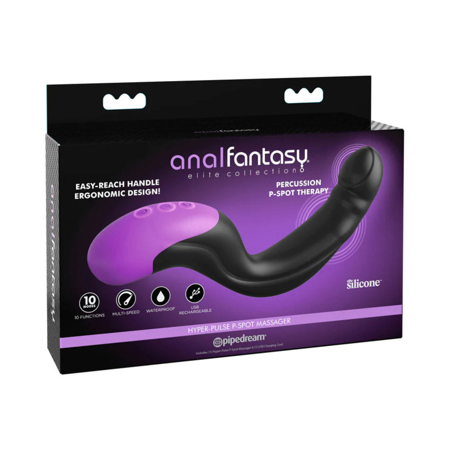 Pipedream Anal Fantasy Elite Collection Rechargeable Silicone Hyper-Pulse P-Spot Massager Black - Headshop.com