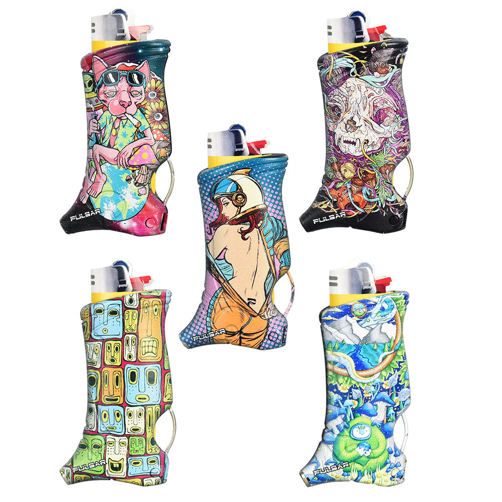 25PC DISP - Pulsar Design Series Toker Poker Lighter Sleeve - Asst - Headshop.com