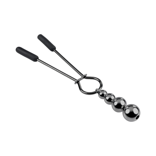 Selopa Beaded Nipple Clamps Stainless Steel Black Chrome - Headshop.com