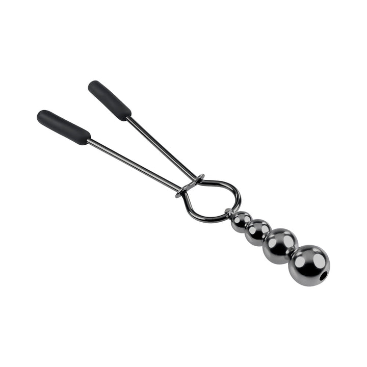Selopa Beaded Nipple Clamps Stainless Steel Black Chrome - Headshop.com