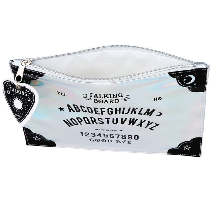 Iridescent Spirit Ouija Makeup Pouch w/ Planchette Zipper Pull - 10.5"x7" - Headshop.com