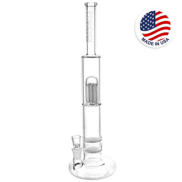 Phoenix Rising Dual Waffle Perc Water Pipe - 17"/19mm F - Headshop.com