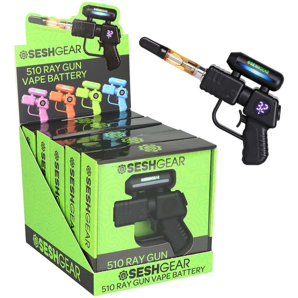 5CT DISPLAY - Seshgear 510 Ray Gun Variable Voltage Vaporizer - 500mAh / Assorted Colors 5CT DISPLAY - Seshgear 510 Ray Gun Variable Voltage Vaporizer - 500mAh / Assorted Colors