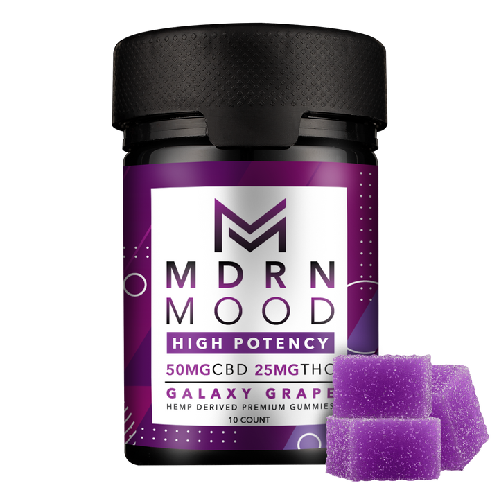 MDRN MOOD Galaxy Grape Gummies - 50mg CBD / 25mg THC (10ct) - Headshop.com