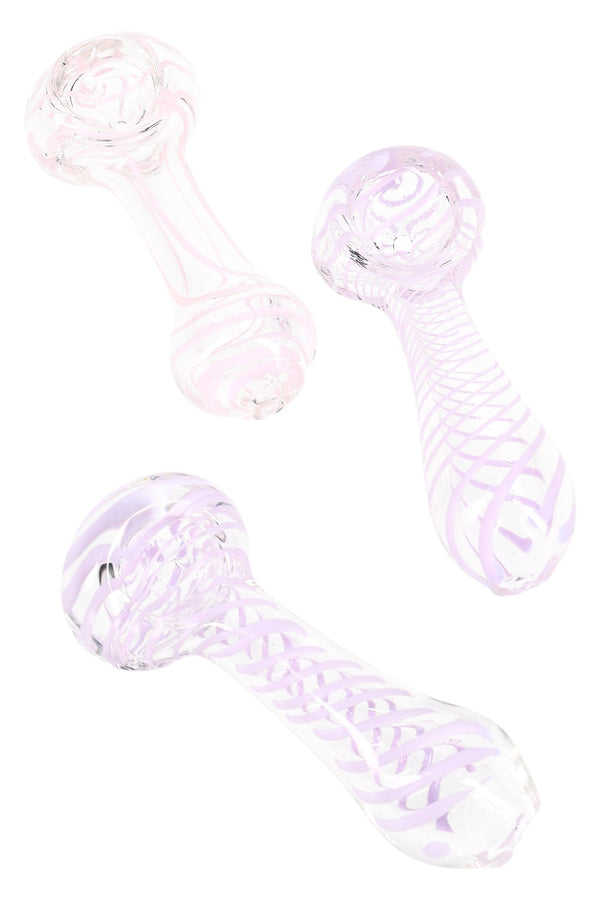 Neon Striped Clear Glass Spoon Pipe “Pastel Pop” – 3.5″ – Assorted Neon Striped Clear Glass Spoon Pipe “Pastel Pop” – 3.5″ – Assorted