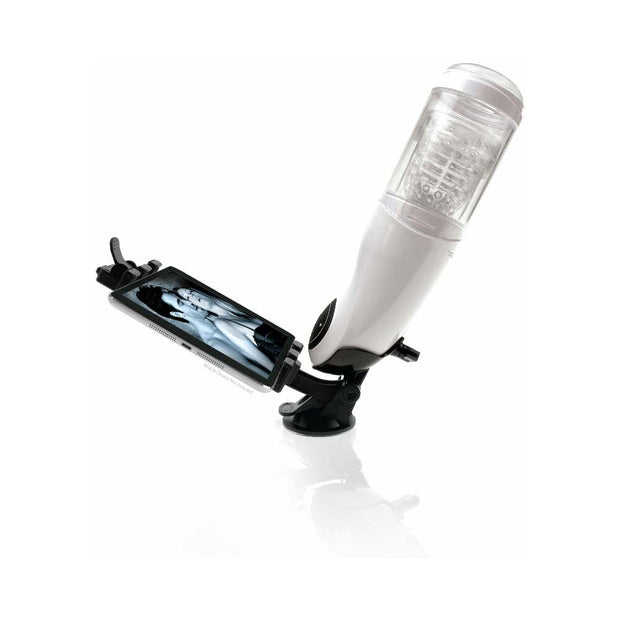 PDX Mega-Bator Pussy Rotating Thrusting Stroker With Suction Cup Clear/White - Headshop.com