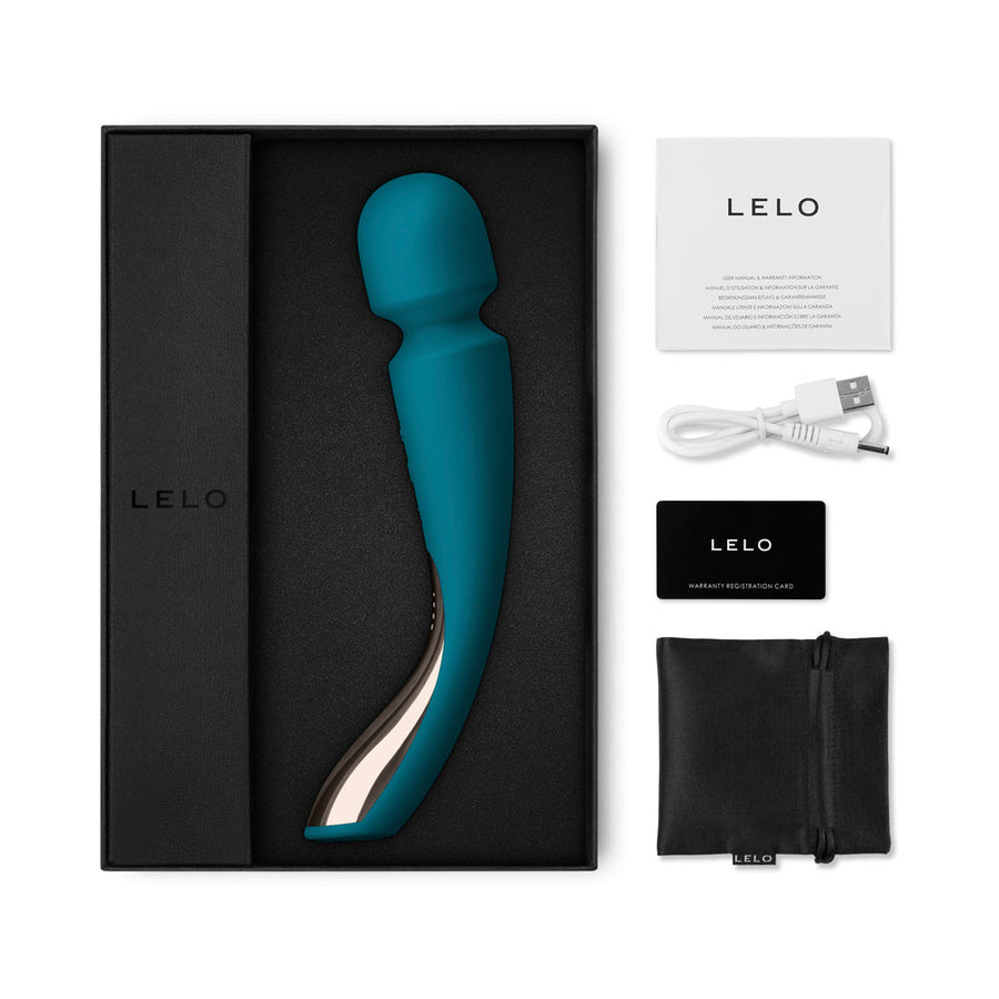 LELO SMART WAND 2 Medium Rechargeable Wand Vibrator Ocean Blue - Headshop.com