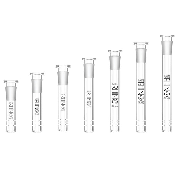 White Rhino Glass Downstems- 19/14mm / Asst Sizes - 49PC DISP - Headshop.com