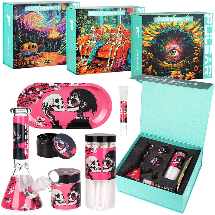 Pulsar Design Series Beaker Water Pipe Smoker's Kit | 7.75"