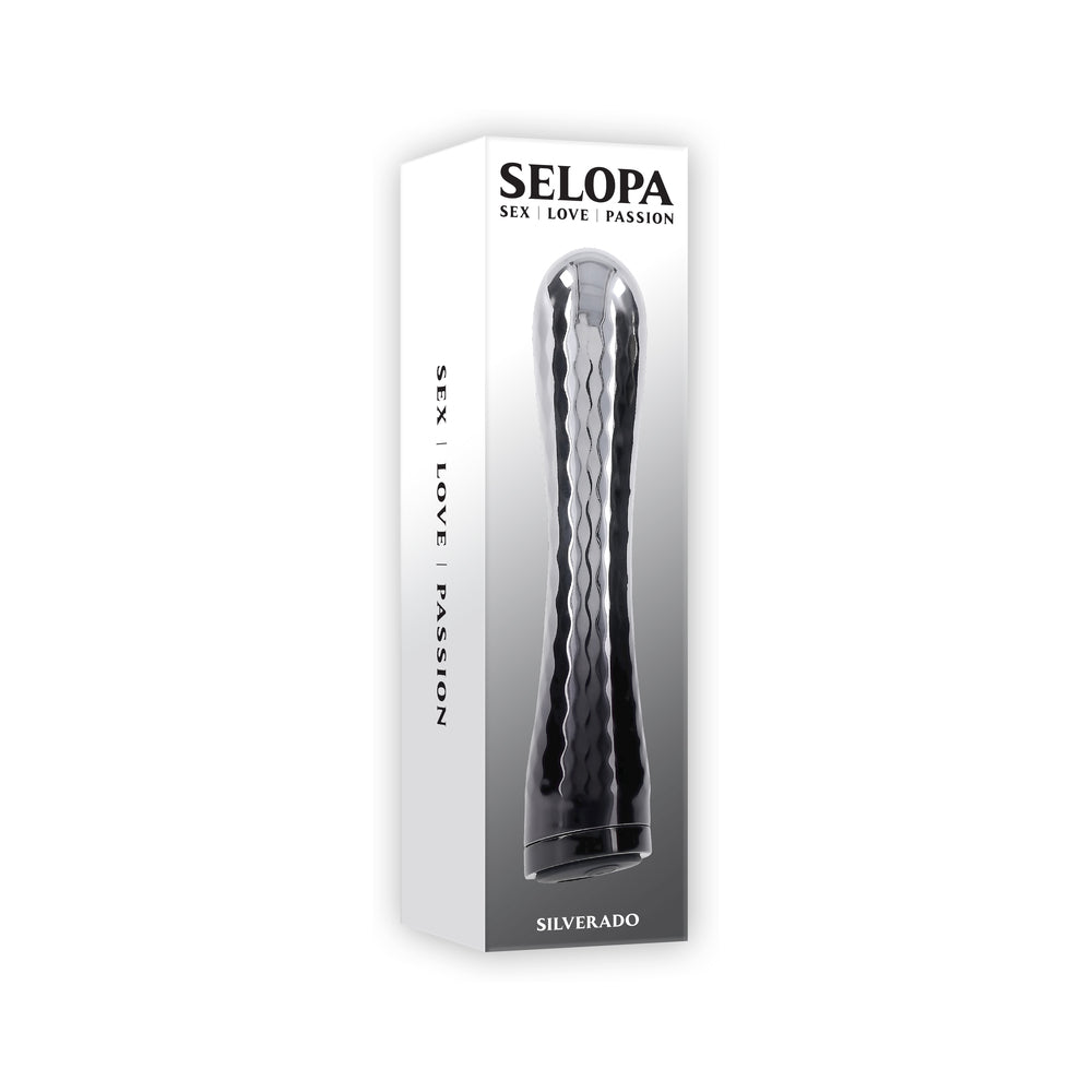 Selopa Silverado Rechargeable Vibrator ABS Plastic & Silicone Silver/Black - Headshop.com