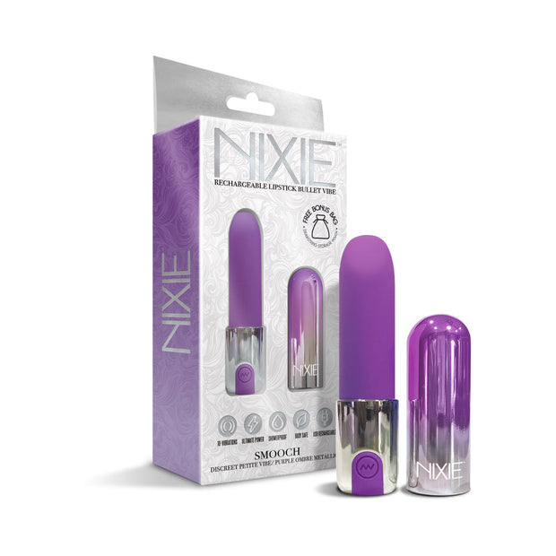 Nixie Smooch Rechargeable Lipstick Vibrator Purple Ombre - Headshop.com