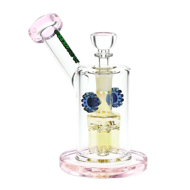 SeshGear Steampunk Gears Fumed Perc Glass Water Pipe | 6.5" | 14mm F - Headshop.com
