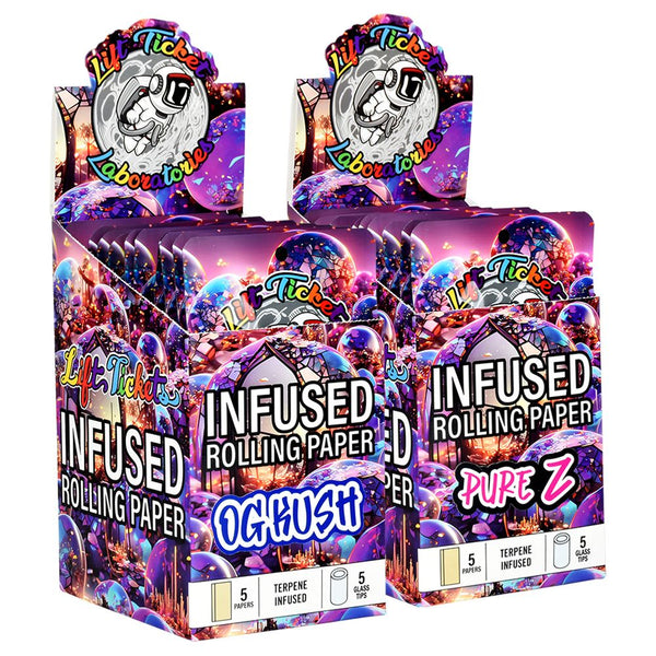 Lift Ticket Terpene Infused Papers + Glass Tip | 5pc | 10pk Lift Ticket Terpene Infused Papers + Glass Tip | 5pc | 10pk