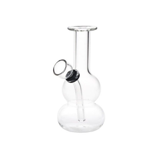 Itty Bitty Double Bubble Glass Water Pipe - 4.75" / Clear - Headshop.com