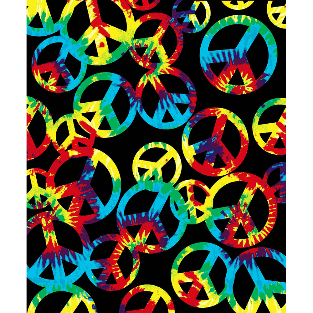 Tie-Dye Peace Allover Pattern Fleece Blanket - Headshop.com