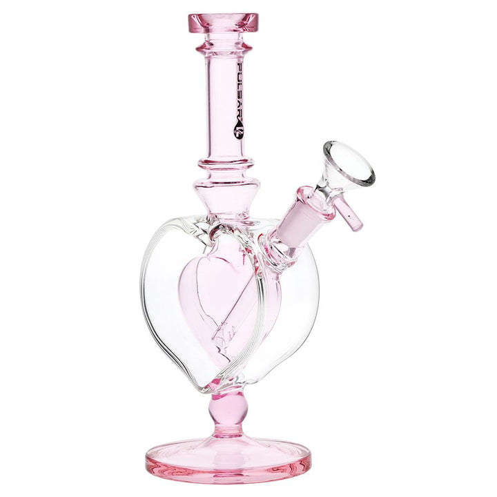 Pulsar Pink Heart Chalice Glass Water Pipe - 9" / 14mm F - Headshop.com