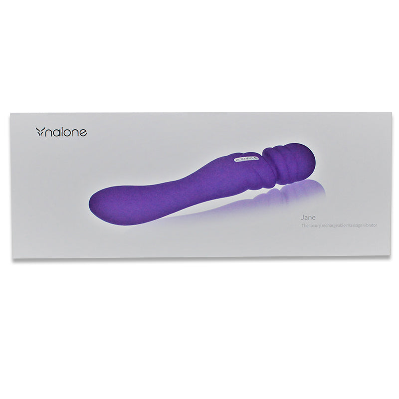 Nalone Jane Rechargeable Silicone Dual Ended Wand Vibrator Purple - Headshop.com