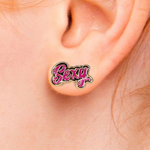 Wood Rocket Word Earrings - Headshop.com