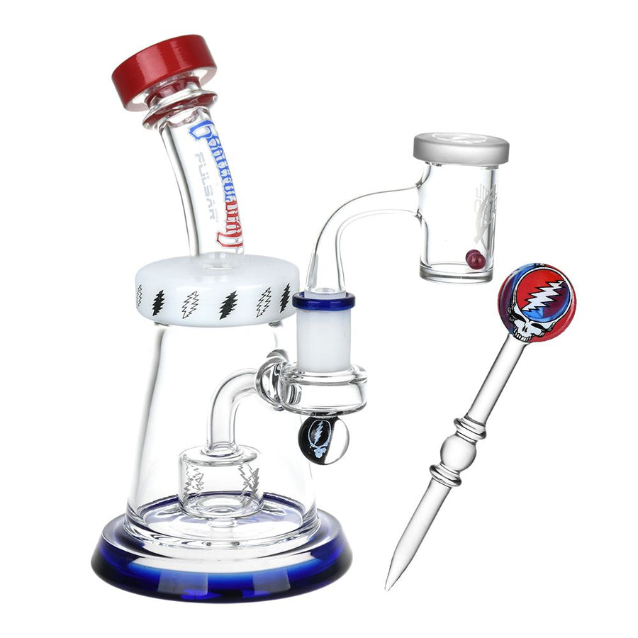 Grateful Dead x Pulsar Lightning Bell Dab Rig Set - 7.5" / 14mm F - Headshop.com