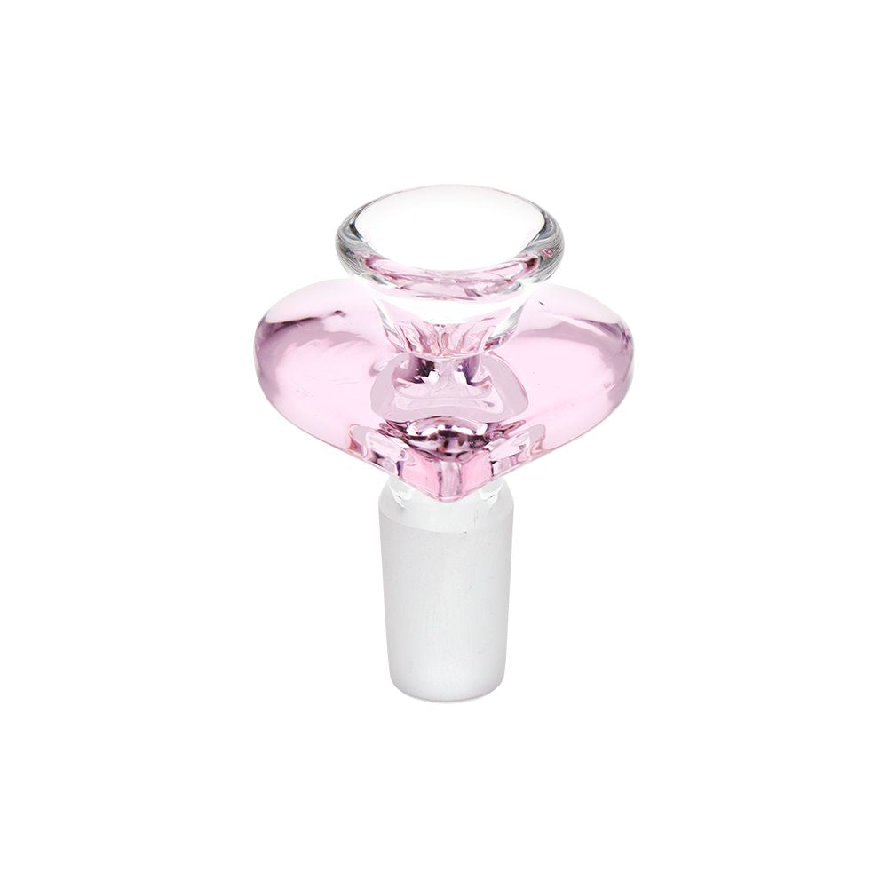 4CT BUNDLE - Pink Heart Glass Herb Slide - 14mm M - Headshop.com