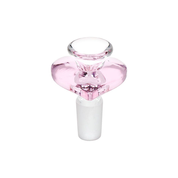 4CT BUNDLE - Pink Heart Glass Herb Slide - 14mm M - Headshop.com