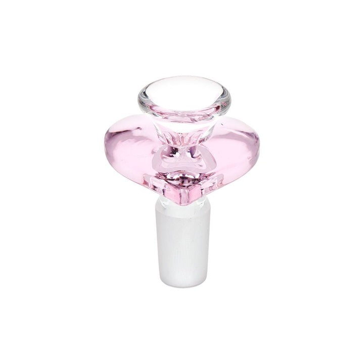 4CT BUNDLE - Pink Heart Glass Herb Slide - 14mm M - Headshop.com