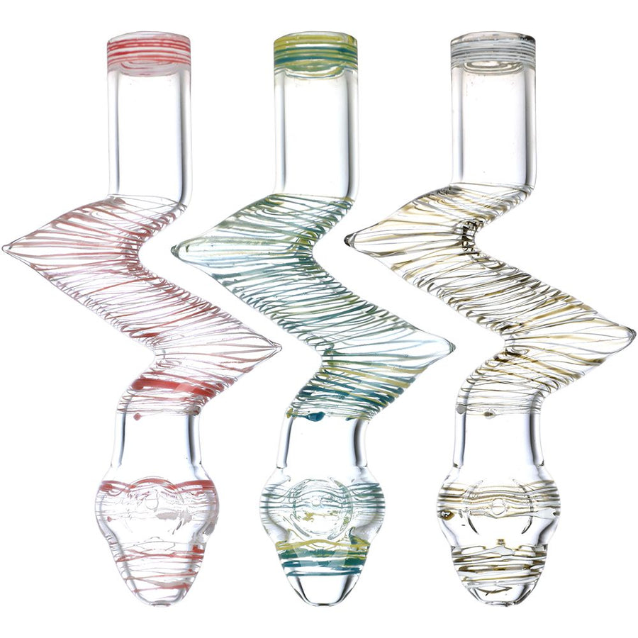 Striped Zig Zag Glass Steamroller - 8.5" - Headshop.com