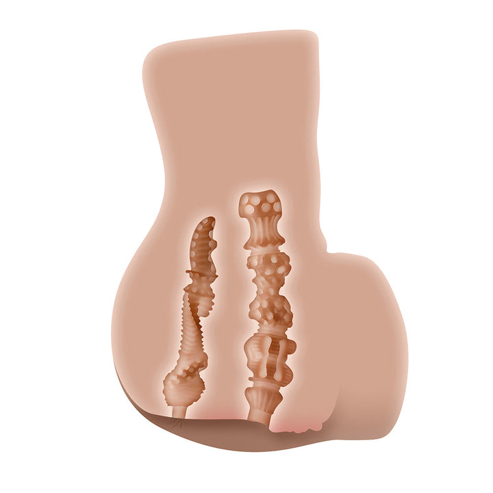 Zero Tolerance Rear Beauty Rechargeable Remote Controlled Vibrating Sucking Dual Entry Masturbator TPE Light - Headshop.com