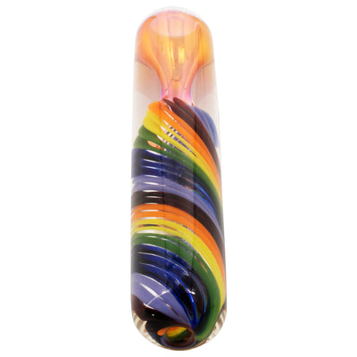 LA Pipes "Twisted Rainbow" Fumed Glass Chillum - Headshop.com