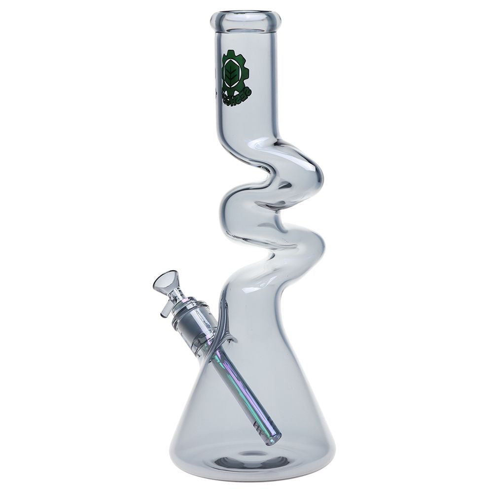 SeshGear Electro Zig Zag Beaker Glass Water Pipe - 14.75" / 14mm F / Colors Vary - Headshop.com