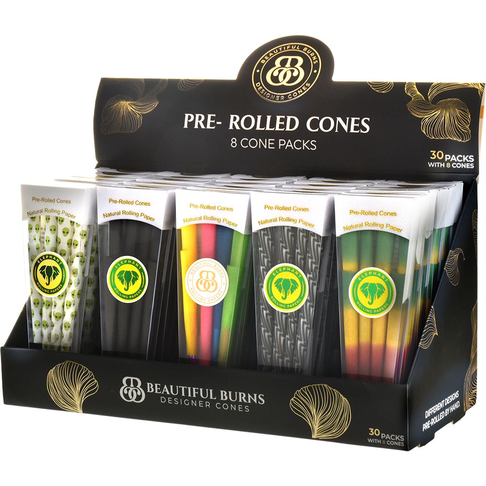 Beautiful Burns Designer Pre-Rolled Cones | Various Styles | 8pc - Headshop.com