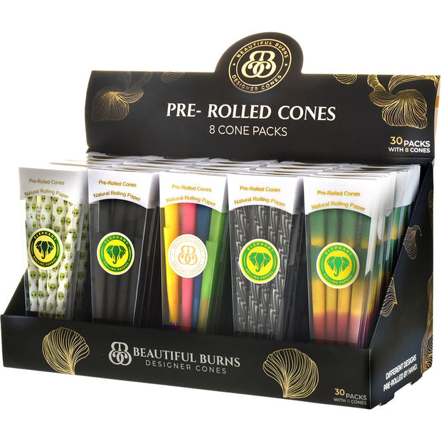Beautiful Burns Designer Pre-Rolled Cones | Various Styles | 8pc - Headshop.com