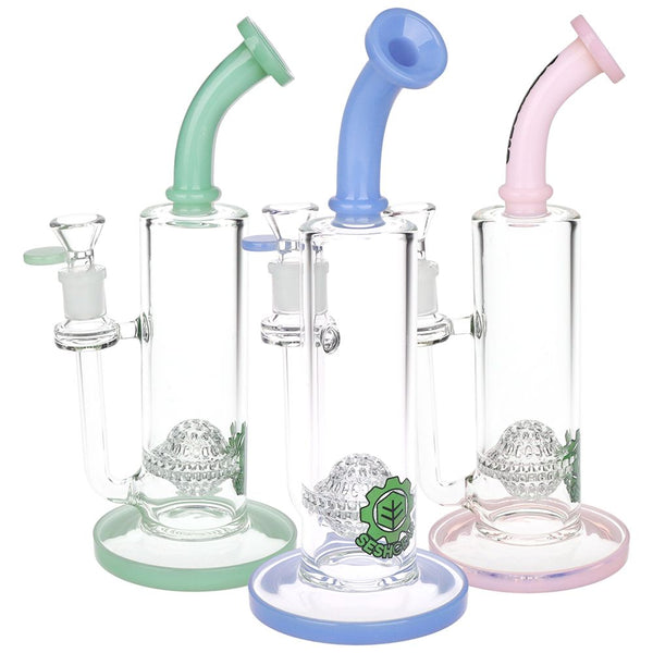 SeshGear Golf Ball Perc Glass Water Pipe | 10" | 14mm F | Colors Vary SeshGear Golf Ball Perc Glass Water Pipe | 10" | 14mm F | Colors Vary