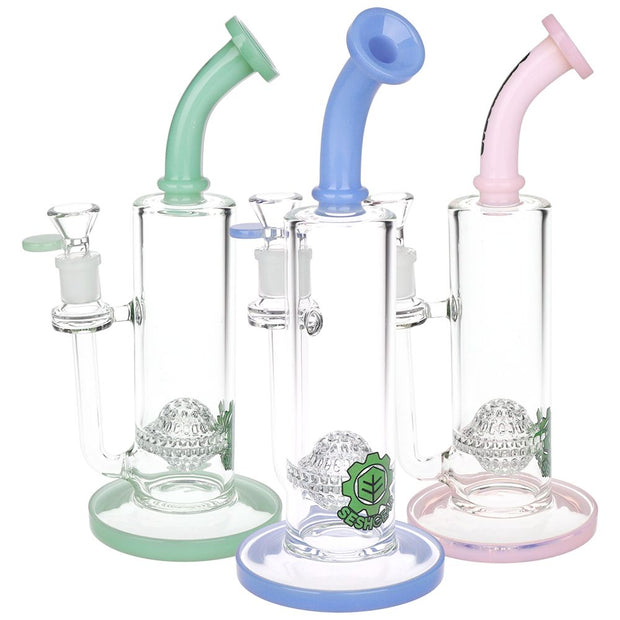 SeshGear Golf Ball Perc Glass Water Pipe | 10" | 14mm F | Colors Vary - Headshop.com