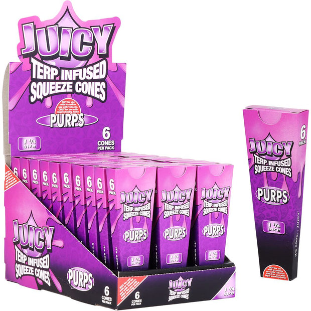 Juicy Terp Infused Squeeze Cones | Purps | 30pk Display - Headshop.com