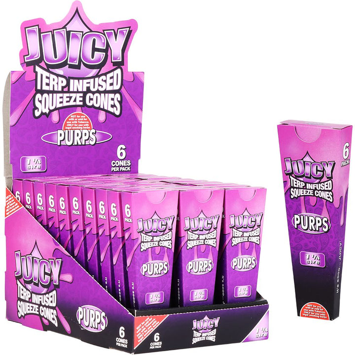 Juicy Terp Infused Squeeze Cones | Purps | 30pk Display - Headshop.com