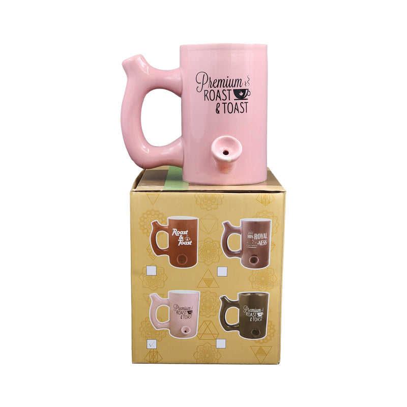 Pink roast & Toast mug with black logo - Headshop.com